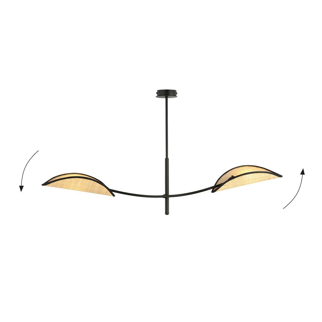 Lubinis šviestuvas LOTUS 2 Juoda/Permatoma