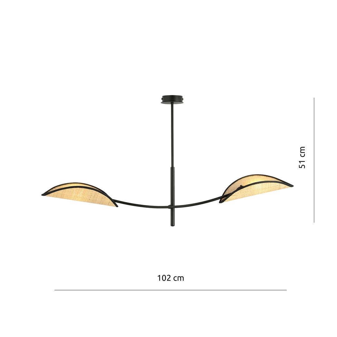 Lubinis šviestuvas LOTUS 2 Juoda/Permatoma