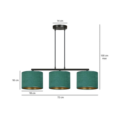 Pakabinamas Šviestuvas HILDE 3 BL GREEN