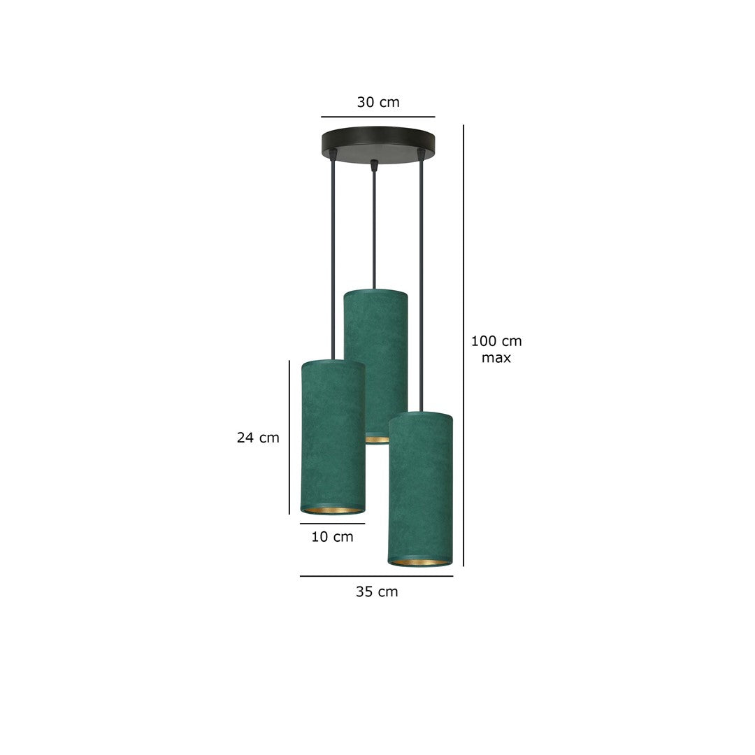 Pakabinamas Šviestuvas BENTE 3 BL PREMIUM GREEN