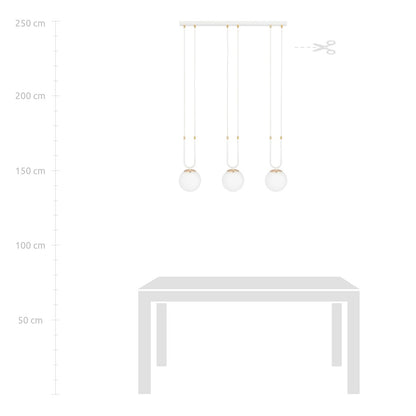 Pakabinamas Šviestuvas GLAM 3 Balta/Balta