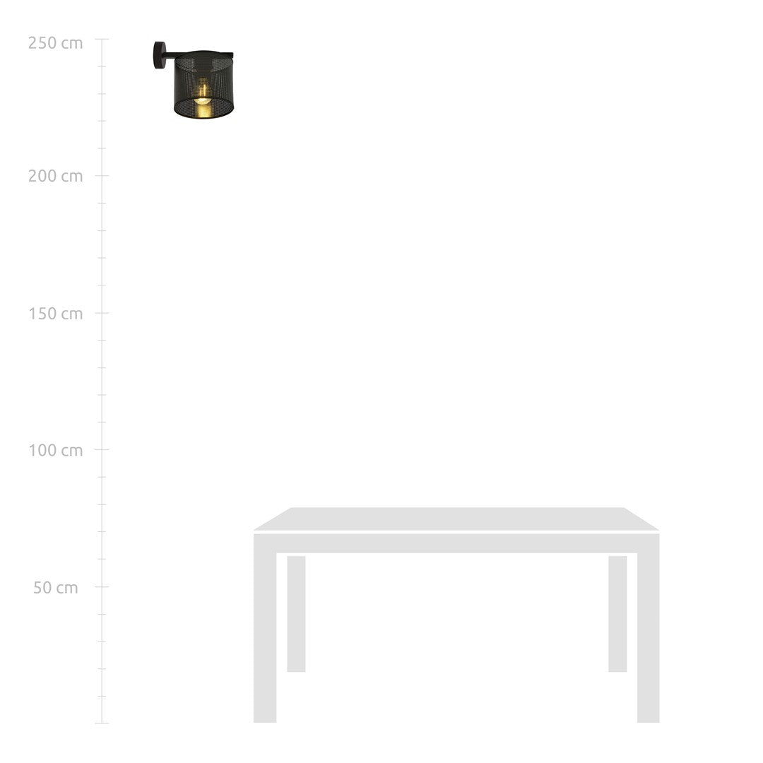 Sieninis šviestuvas JORDAN K1 Juoda