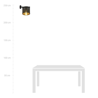 Sieninis šviestuvas JORDAN K1 Juoda/Auksas