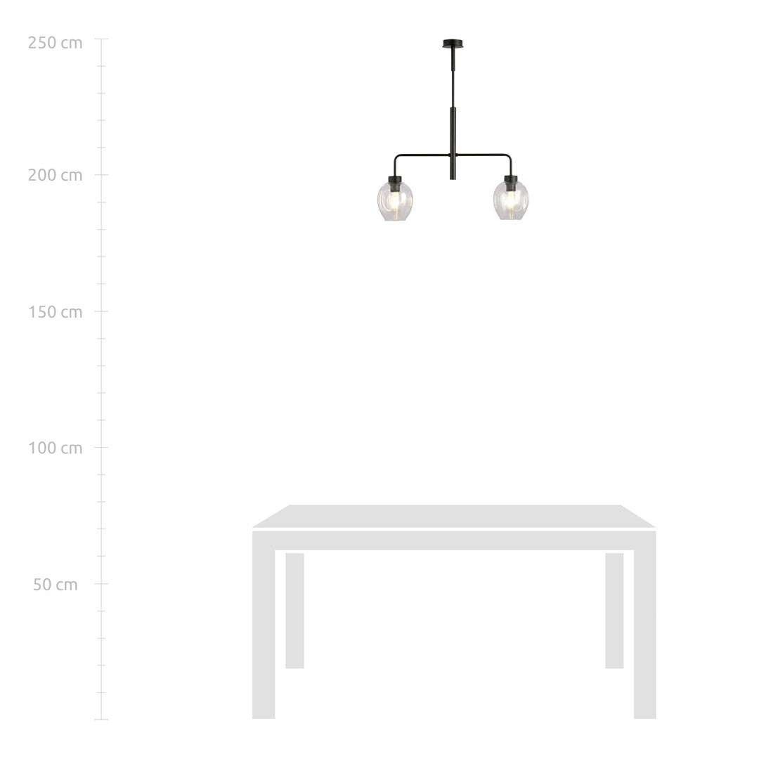 Pakabinamas Šviestuvas LUKKA 2 Juoda/Permatoma