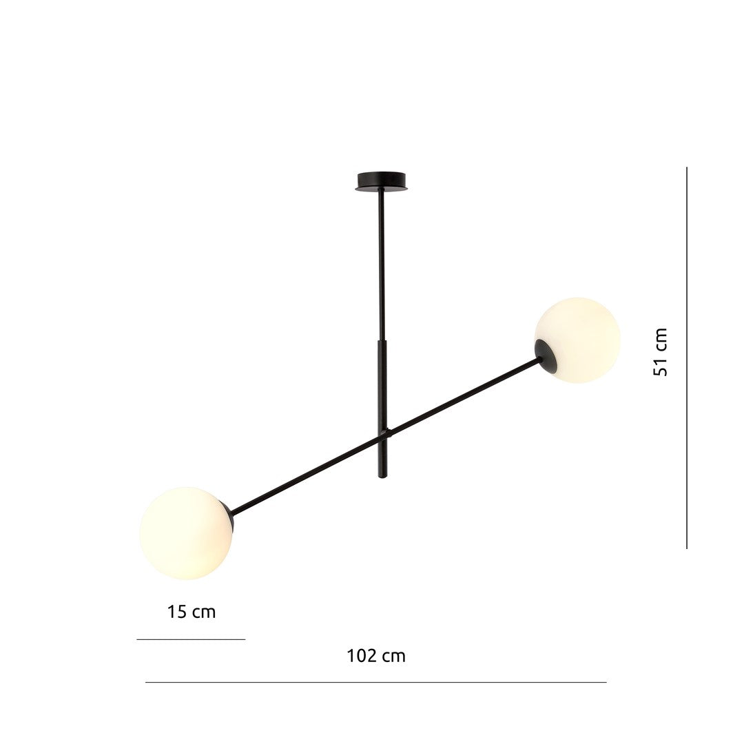 Pakabinamas Šviestuvas LINEAR 2 Juoda/Balta