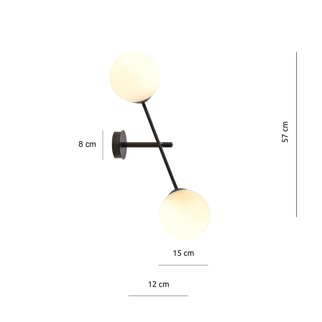 Sieninis šviestuvas LINEAR K2 Juoda/Balta