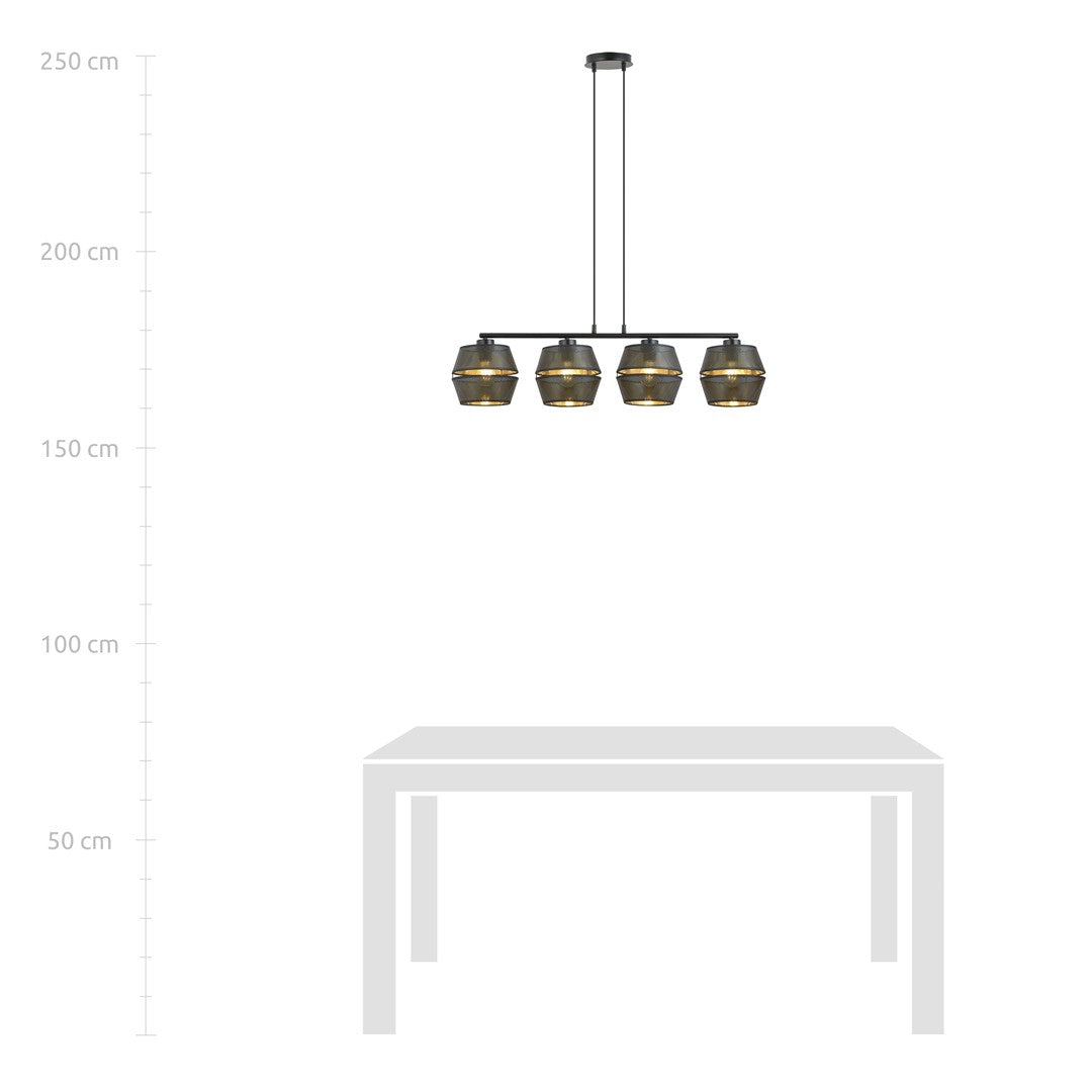 Pakabinamas Šviestuvas  MALIA 4 Juoda/Auksas 