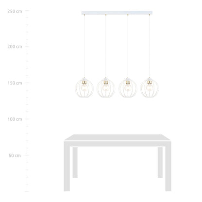 Pakabinamas Šviestuvas GINO 4 Balta/Auksas