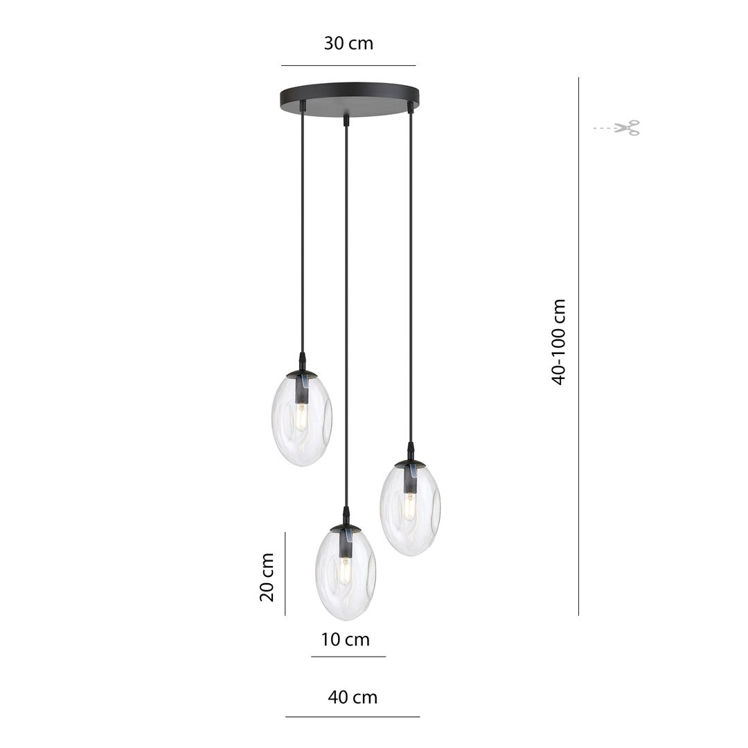 Pakabinamas Šviestuvas lamp ASTRAL 3 BL PREMIUM Permatoma