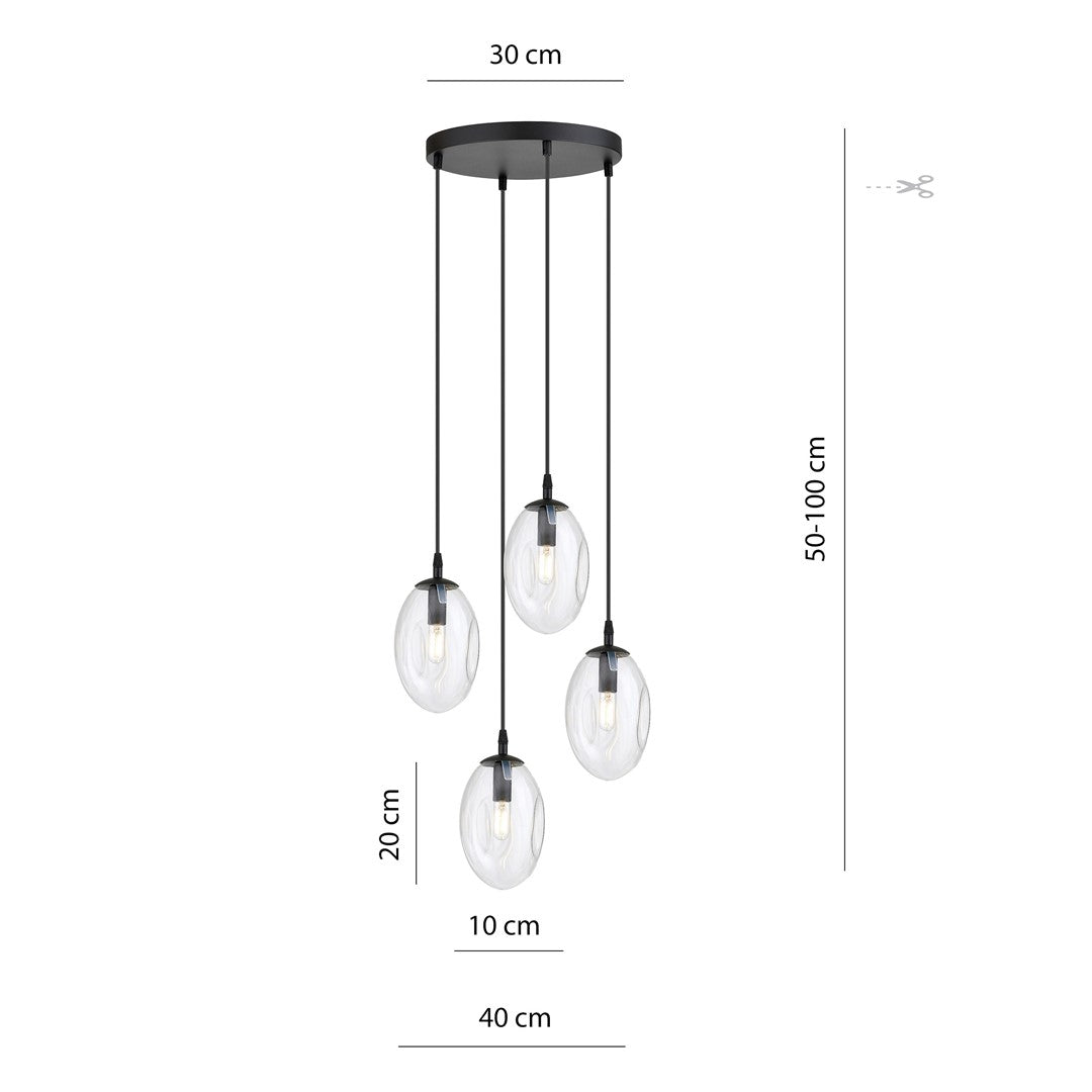 Pakabinamas Šviestuvas lamp ASTRAL 4 BL PREMIUM Permatoma