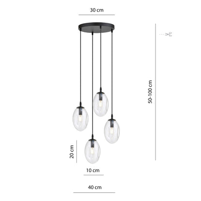 Pakabinamas Šviestuvas lamp ASTRAL 4 BL PREMIUM Permatoma