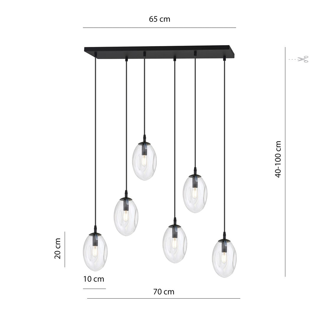 Pakabinamas Šviestuvas lamp ASTRAL 6 BL Permatoma