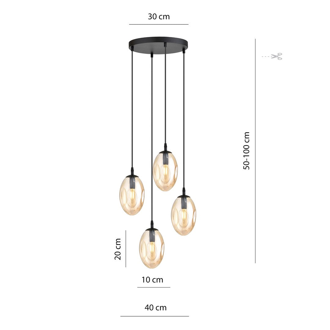 Pakabinamas Šviestuvas lamp ASTRAL 4 BL PREMIUM Medaus