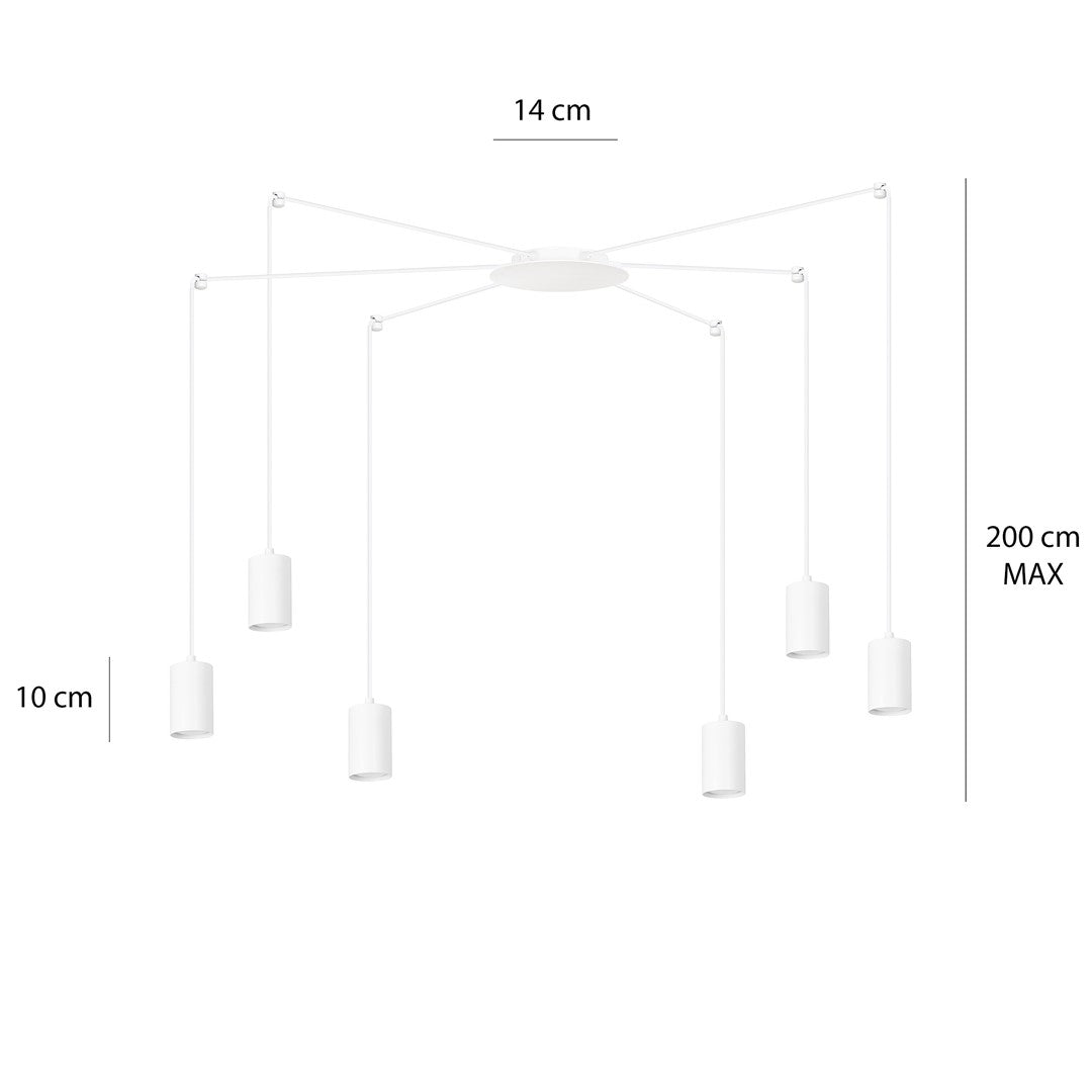 Pakabinamas Šviestuvas  TRAKER 6 WH/Balta