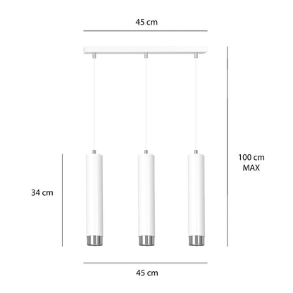 Pakabinamas Šviestuvas  KIBO 3 WH/ChromasE